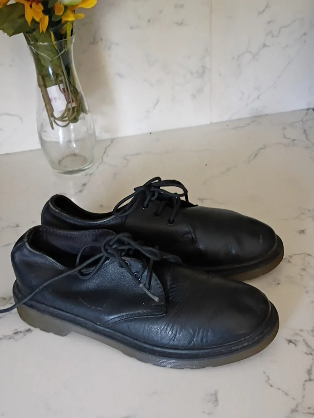 Dr. Martens  Kids Black Leather Lace-Up Oxfords